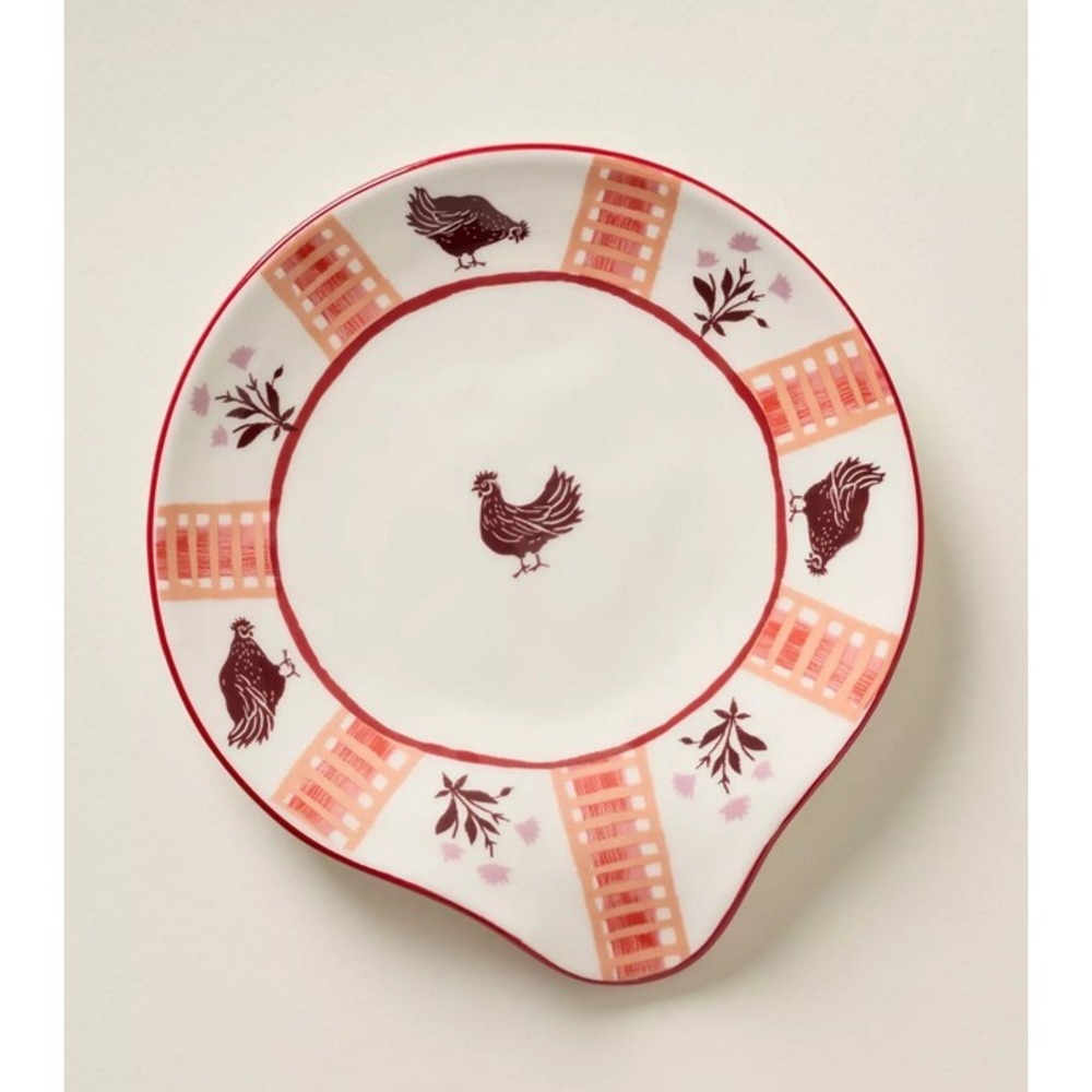 Anthropologie Millie Spoon Rest Chicken Orange Kitchen‎ Decor Farmhouse Bird Hen